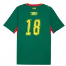 adult unisex Senegal National Soccer Team Uniform 18 Ismaila Sarr Jersey Away 2026 Green Activewear