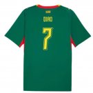 adult unisex Senegal National Soccer Team Uniform 7 Assane Diao Jersey Away 2026 Green Activewear