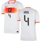 adult & kids Netherlands National Soccer Uniform 4 Virgil Van Dijk Jersey Away 2026 White Activewear