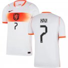 adult & kids Netherlands National Soccer Uniform 7 Xavi Simons Jersey Away 2026 White Activewear