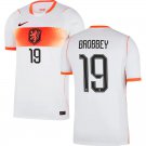 adult & kids Netherlands National Soccer Uniform 19 Brian Brobbey Jersey Away 2026 White Activewear