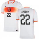adult & kids Netherlands Soccer Uniform 22 Denzel Dumfries Jersey Away 2026 White Activewear