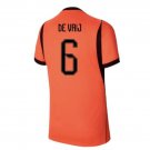 adult & kids Netherlands National Soccer Uniform 6 Stefan de Vrij Jersey Home 2026 Orange Activewear