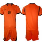 adult & kids Netherlands Soccer Uniform Suit Blank Jersey Set Home Stadium 2026 Orange Activewear