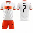 adult & kids Netherlands Soccer Uniform suit 7 Xavi Simons Jersey set Away 2026 White Activewear kit