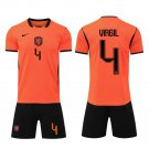 adult & kids Netherlands Soccer Uniform suit 4 Virgil Van Dijk Jersey set 2026 Home Activewear kit