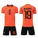 adult & kids Netherlands Soccer Uniform suit 19 Wout Weghorst Jersey set 2026 Home Activewear kit