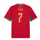 adult & kids Morocco National Soccer Team Uniform 7 Chemsdine Talbi Jersey Away 2026 Red Activewear