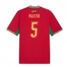 adult & kids Morocco National Soccer Team Uniform 5 Nayef Aguerd Jersey Away 2026 Red Activewear