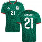 adult & kids Mexico National Soccer Team Uniform 21 Cesar Huerta Jersey Home 2026 Green Activewear