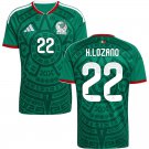 adult & kids Mexico National Soccer Uniform 22 Hirving Lozano Jersey Home 2026 Green Activewear