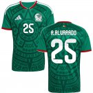 adult & kids Mexico National Soccer Uniform 25 Roberto Alvarado Jersey Home 2026 Green Activewear