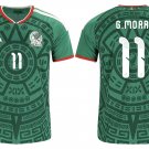 adult & kids Mexico National Soccer Uniform 11 G. Mora Jersey Home Stadium 2026 Green Activewear