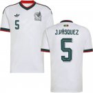 adult & kids Mexico National Soccer Team Uniform 5 Johan Vasquez Jersey Away 2026 White Activewear