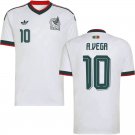 adult & kids Mexico National Team Soccer Uniform 10 Alexis Vega Jersey Away 2026 White Activewear