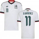adult & kids Mexico National Soccer Uniform 11 Santiago Gimenez Jersey Away 2026 White Activewear