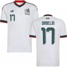 adult & kids Mexico National Soccer Uniform 17 Orbelín Pineda Jersey Away 2026 White Activewear