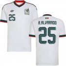 adult & kids Mexico National Soccer Uniform 25 Roberto Alvarado Jersey Away 2026 White Activewear