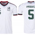 adult & kids Mexico National Soccer Team Uniform 5 Vasquez Jersey Away Stadium 2026 White Activewear