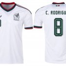 adult & kids Mexico National Soccer Uniform 8 G. Rodriguez Jersey Away Stadium 2026 White Activewear