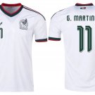 adult & kids Mexico National Soccer Uniform 11 G. Martinez Jersey Away Stadium 2026 White Activewear