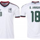 adult & kids Mexico National Soccer Uniform 18 O. Vargas Jersey Away Stadium 2026 White Activewear