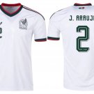 adult & kids Mexico National Soccer Uniform 2 J. Araujo Jersey Away Stadium 2026 White Activewear