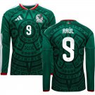 adult unisex Mexico National Team Soccer Uniform 9 Raúl Jimenez Jersey Home 2026 Green Long-Sleeve