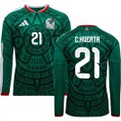 adult unisex Mexico National Soccer Uniform 21 Cesar Huerta Jersey Home 2026 Green Long-Sleeve
