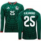 adult unisex Mexico National Soccer Uniform 25 Roberto Alvarado Jersey Home 2026 Green Long-Sleeve
