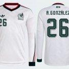 adult unisex Mexico National Soccer Uniform 26 Adrian González Jersey Away 2026 White Long-Sleeve
