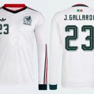 adult unisex Mexico National Team Soccer Uniform 23 J. Gallardo Jersey Away 2026 White Long-Sleeve