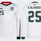 adult unisex Mexico National Soccer Uniform 25 Roberto Alvarado Jersey Away 2026 White Long-Sleeve