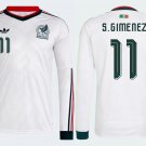 adult unisex Mexico National Soccer Uniform 11 Santiago Gimenez Jersey Away 2026 White Long-Sleeve