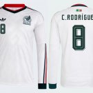 adult unisex Mexico National Team Soccer Uniform 8 C. Rodriguez Jersey Away 2026 White Long-Sleeve