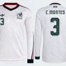 adult unisex Mexico National Soccer Uniform 3 C. Montes Jersey Away Stadium 2026 White Long-Sleeve
