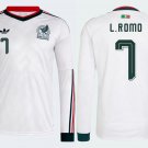 adult unisex Mexico National Team Soccer Uniform 7 L. Romo Jersey Away 2026 White Long-Sleeve