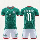 adult & kids Mexico Soccer Team Uniform suit 11 Santiago Gimenez Jersey set 2026 Home Activewear kit