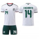 adult & kids Mexico Soccer Team Uniform suit 14 Chicharito Jersey set Away 2026 White Activewear kit