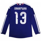adult unisex Japan National Soccer Uniform 13 Keito Nakamura Jersey Home 2026 Blue Long-Sleeve