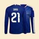 adult unisex Japan National Soccer Uniform 21 Kaishu Sano Jersey Home Stadium 2026 Blue Long-Sleeve