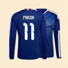 adult unisex Japan National Soccer Uniform 11 Daizen Maeda Jersey Home Stadium 2026 Blue Long-Sleeve