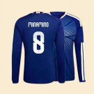 adult unisex Japan National Soccer Uniform 8 Takumi Minamino Jersey Home 2026 Blue Long-Sleeve