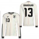 adult unisex Japan National Soccer Uniform 13 Keito Nakamura Jersey Away 2026 White Long-Sleeve