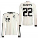 adult unisex Japan National Soccer Uniform 22 Tomiyasu Jersey Away Stadium 2026 White Long-Sleeve