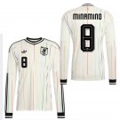 adult unisex Japan National Soccer Uniform 8 Takumi Minamino Jersey Away 2026 White Long-Sleeve