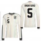 adult unisex Japan National Team Soccer Uniform 5 Yuto Nagatomo Jersey Away 2026 White Long-Sleeve