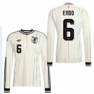adult unisex Japan National Soccer Uniform 6 Wataru Endo Jersey Away Stadium 2026 White Long-Sleeve