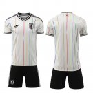 adult & kids Japan National Team Soccer Uniform suit Blank Jersey set Away 2026 White Activewear kit