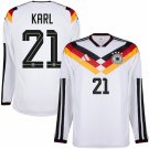 adult & kids Germany National Team Soccer Uniform 21 Karl Jersey Home Stadium 2026 White Long-Sleeve